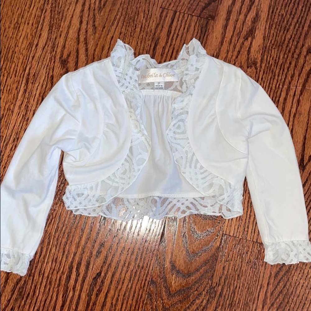Boutique Isobella and Chloe White Bolero Sweater